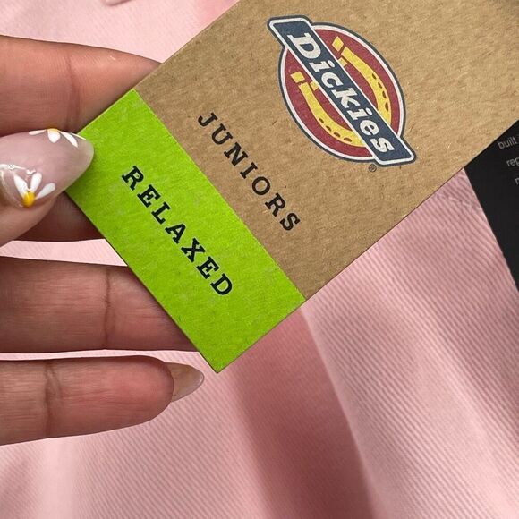 Dickies Urban Outfitters Pink High Rise Carpenter Jeans Twill Relaxed Fit 15/32 - Picture 6 of 13